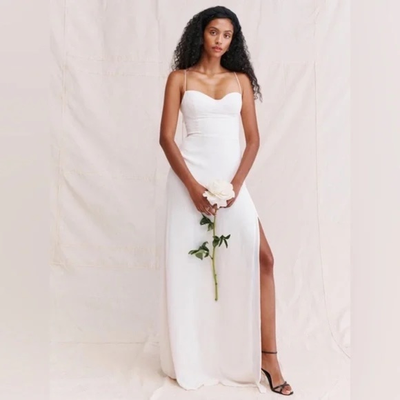 Reformation Melita Dress in Ivory Size 10 - Picture 1 of 4